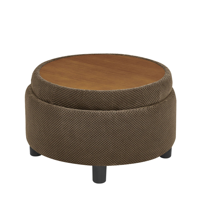 Storage Round Footstool Table Ottoman