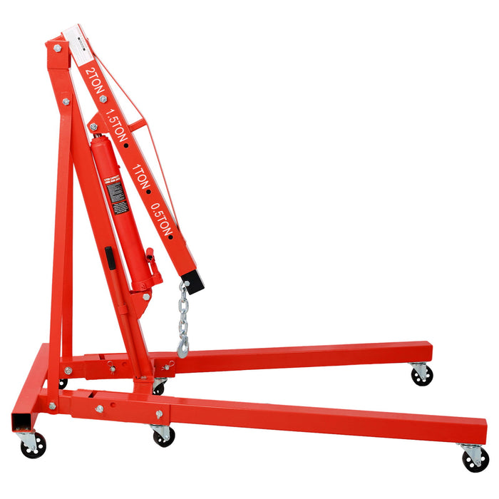 2 Ton Folding Engine Hoist Crane Lift With 6 Wheels