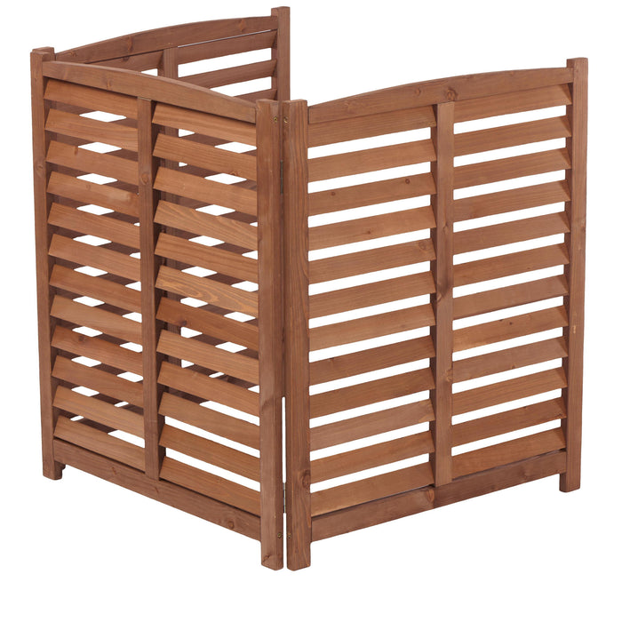 3 Panel Outdoor Wooden Air Conditioner Fence