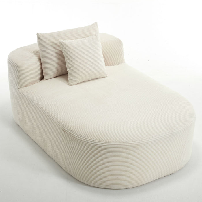 Oversized Chaise Lounge Sofa Bed With Deep Seat And Soft Pillows
