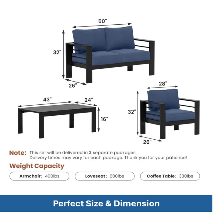 Outdoor Patio Set, All-Weather, Thick Cushions