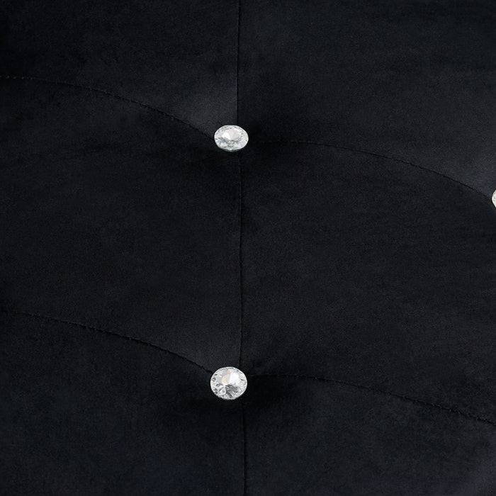 Storage Bench With Crystal Buttons And 1 Pillow For Bedroom