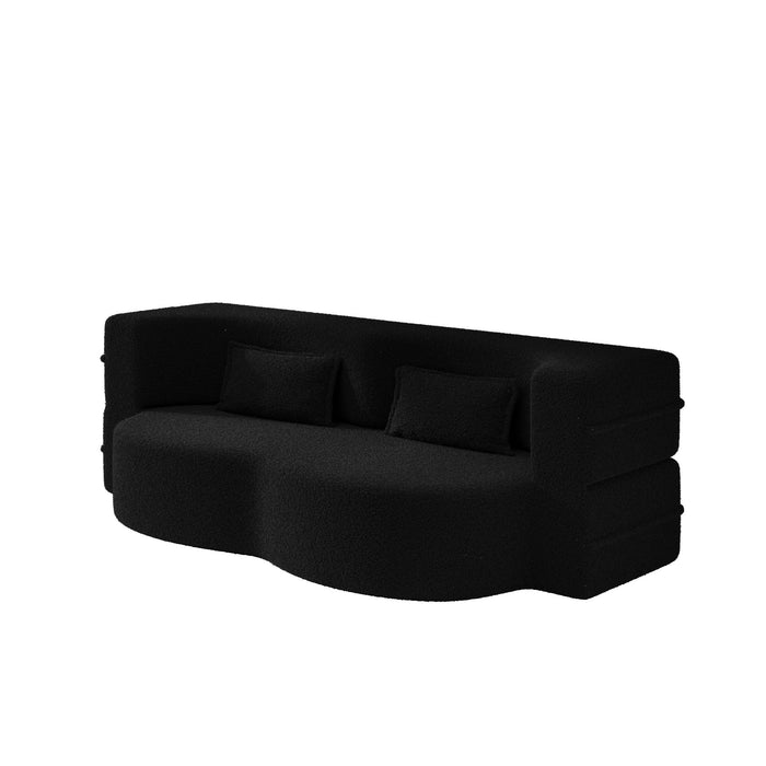 Modern Floor Sofa With 2 Pillows, Twin Size For Living Room