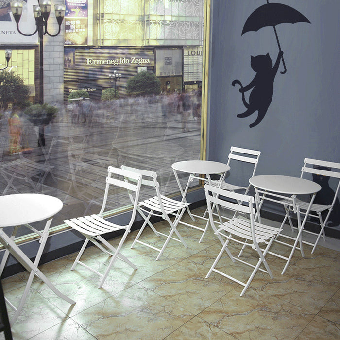 3 Piece Patio Bistro Set Of Foldable Round Table And Chairs