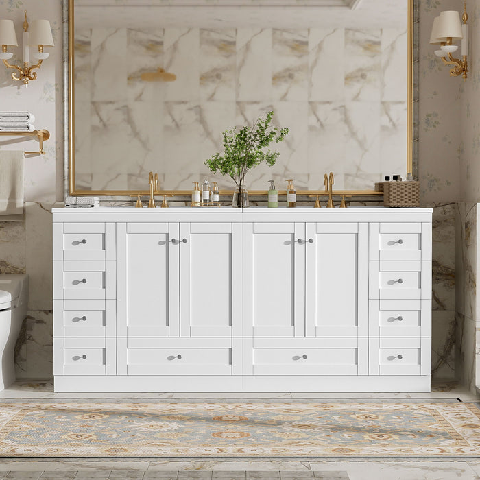Shaker Free Standing Bathroom Vanity Cabinet & Sink, Soft Close Drawers, Soft Close Doors