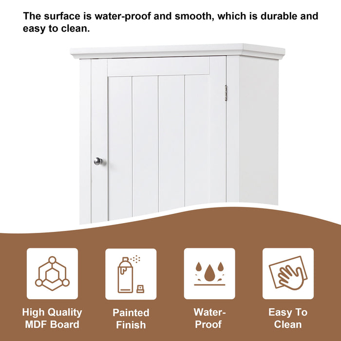 Tall Freestanding Bathroom Storage Cabinet With Drawer And Adjustable Shelf