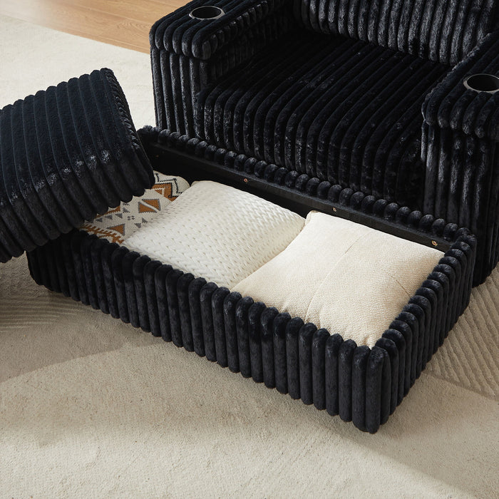 3 Seater Sofa With 2 Ottomans For Living Room