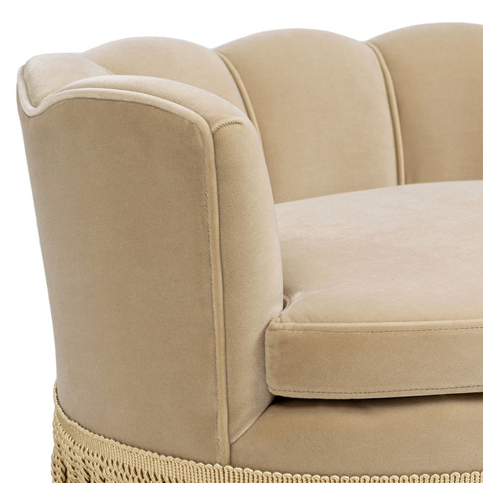 Clara - Medium Scalloped Pet Sofa Bed - Brown