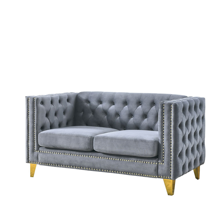 Upholstered Couch Sofa With Button Tufting For Living Room