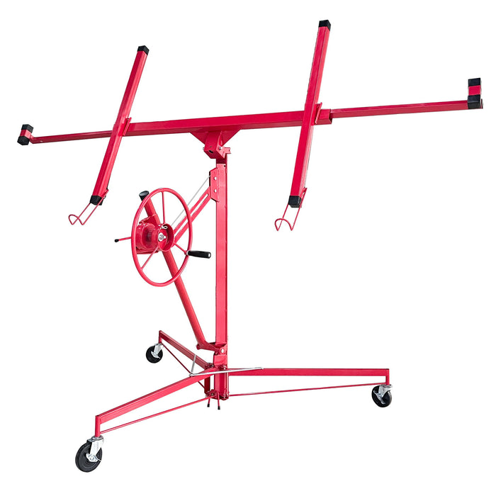 Drywall Panel Lifter Drywall Panel Hoist Jack Lifter Jack Rolling Caster Panel Hoist 11Ft - Red
