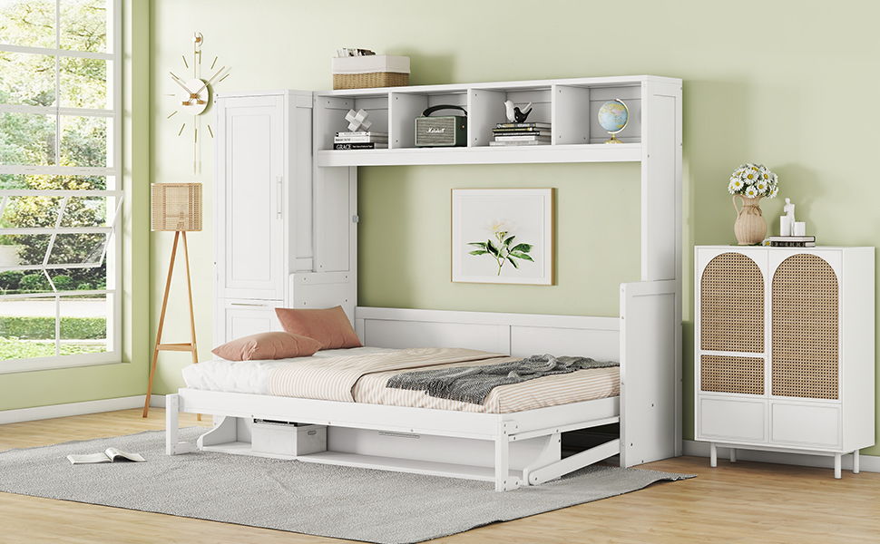 Space Saving Murphy Wall Bed With Closet And Drawers