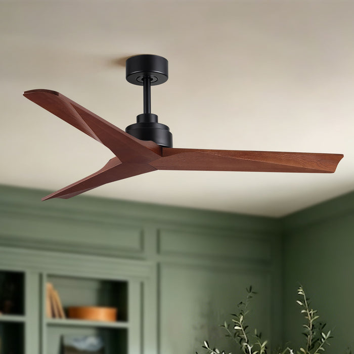 Ceiling Fan Without Light, DC Motor, No Light, Quiet Reversible Ceiling Fan For Living Room - Black