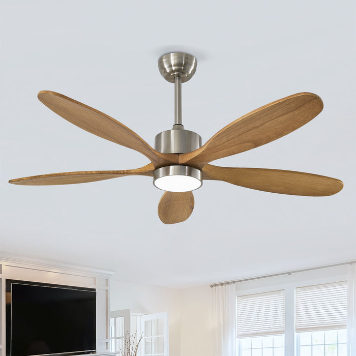Ceiling Fan With Lights Quiet DC Motor Ceiling Fans 6 Speed Levels - Nickel
