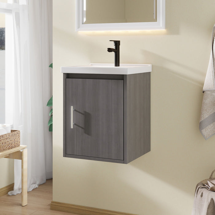 Floating Bathroom Vanity Combo, Wall Mounted Cabinet With Sink & Soft Close Doors For Small Bathrooms