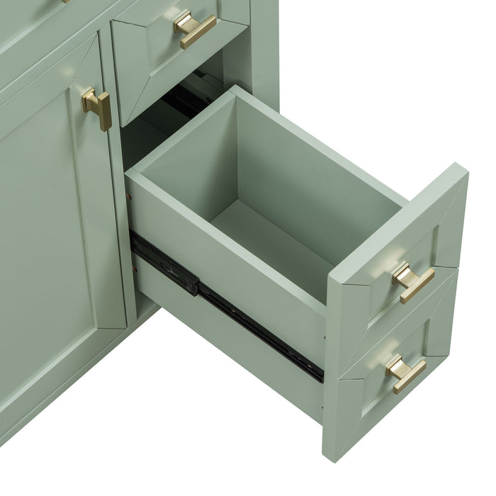 Bathroom Vanity With Sink, 3 Drawers & Cabinet With 2 Tier Door Storage Rack, Soft Close Doors & Drawers