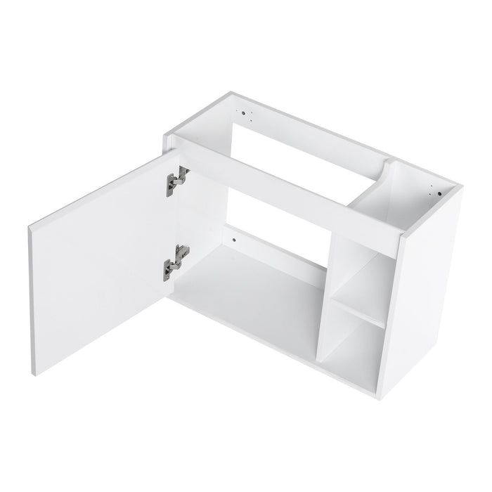 Wall Mounted Bathroom Vanity With Sink & Soft Close Door