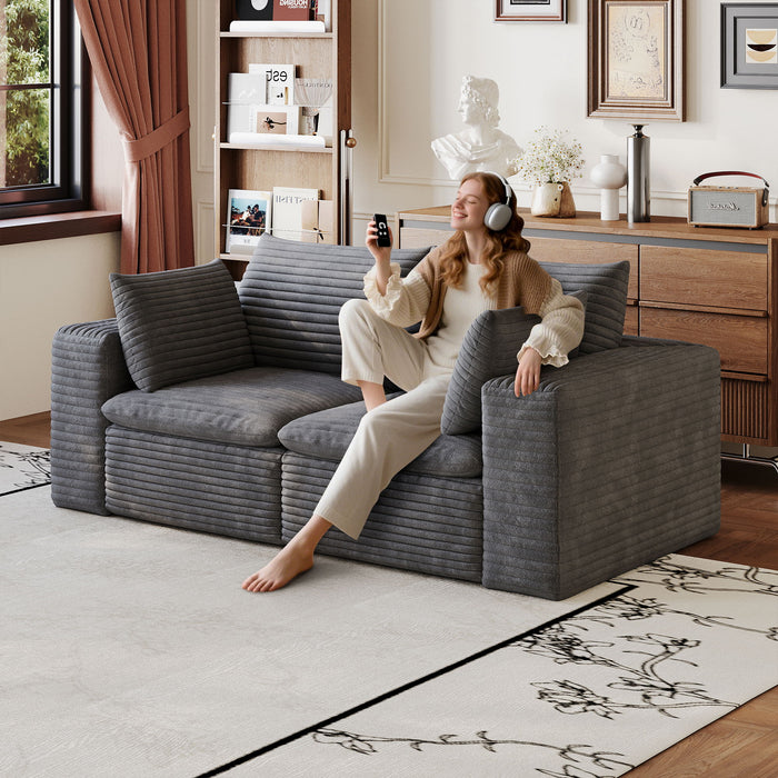 Cloud Sofa, Deep Seat Couches, Removable Cushion For Living Room - Dark Gray