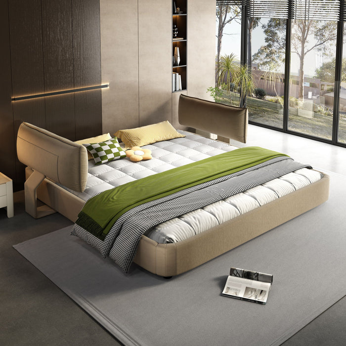 Cloud Bed Frame With Oversized Padded Movable Headboard