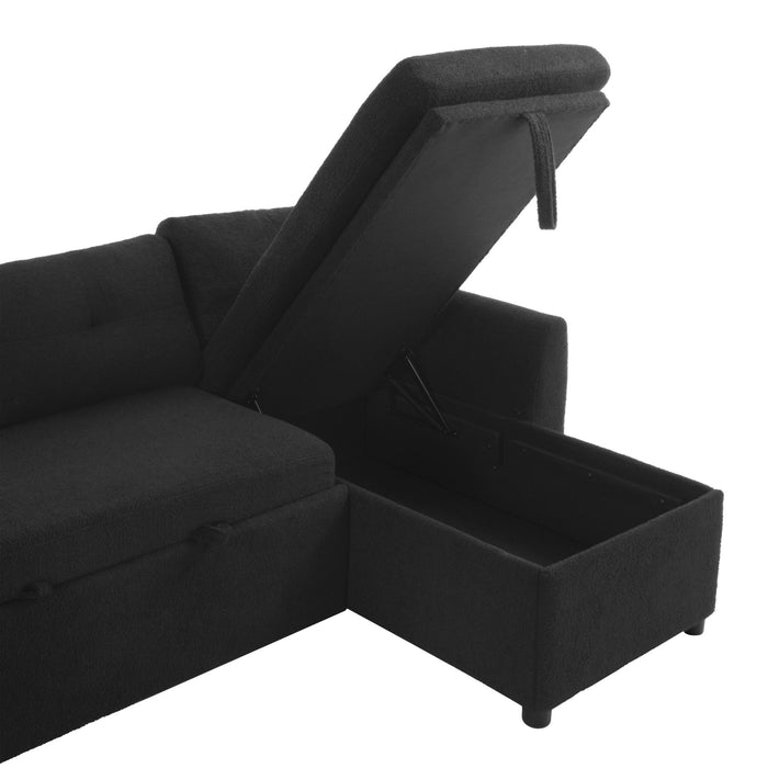 U-Shaped Sectional Sofa Bed With Storage And USB Ports