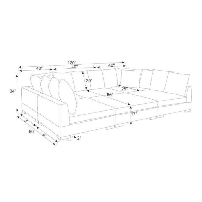 Large Seating Modular Sleeper Sectional - Dark Gray