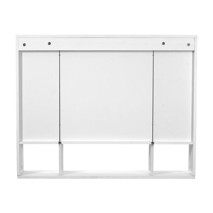 Bathroom Cabinet With 3 Adjustable Shelves Wall Mounted Medicine Cabinet, Soft Closing Hinges, Open Shelving Design - White