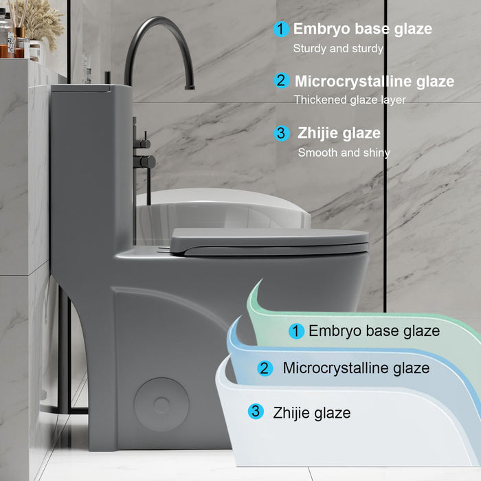 1 Piece Toilet With Tornado Flush, Dual Flush, And ADA Height Comfort Chair