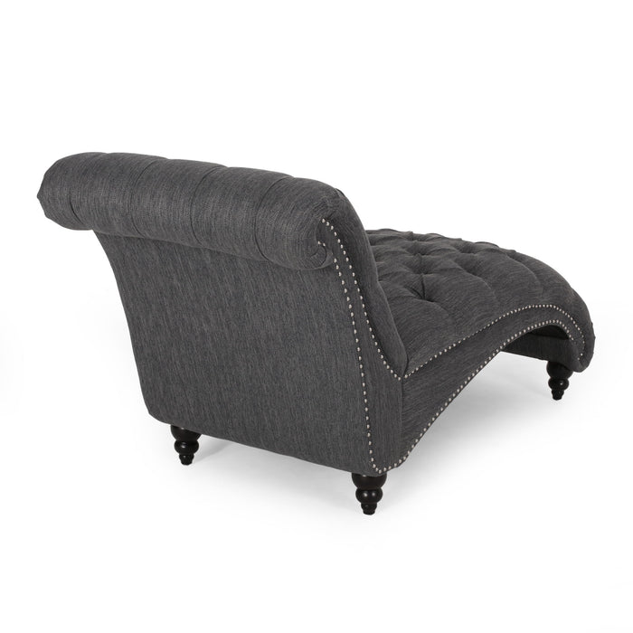 Chaise Lounge With Button Tufted Diamon Stitch
