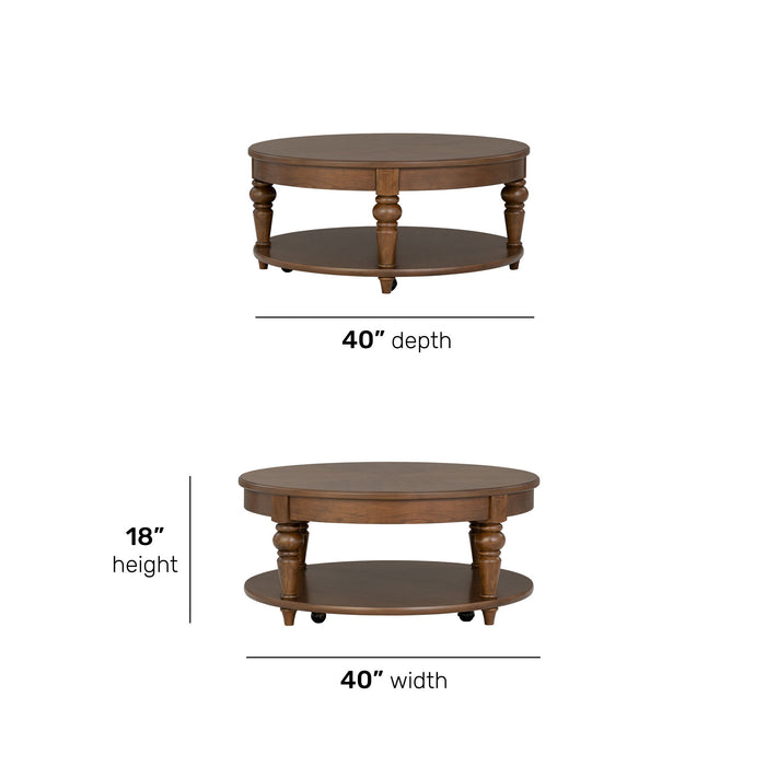 Bellevue - Round Coffee Table With Casters