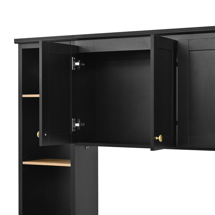 Computer Desk With Hutch, Workstation With Desk Grommet & Keyboard Tray
