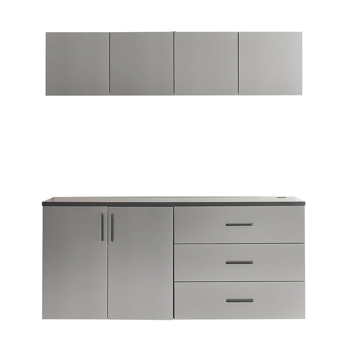 Astro Series - Garage Cabinet Set C With Soft Closing Drawers - Metallic Gray