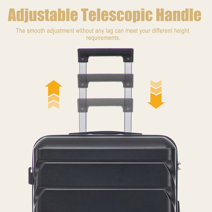 Hard Shell Luggage With Scratch Resistant Surface, 4 Wheels, Combination Lock & Side Hooks