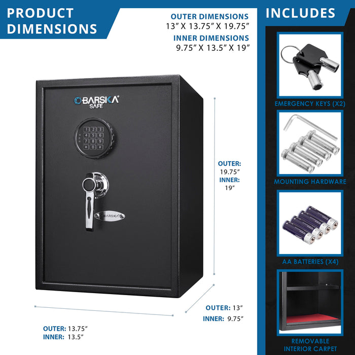 Large Digital Keypad Safe 1 45 Cubic Ft - Black