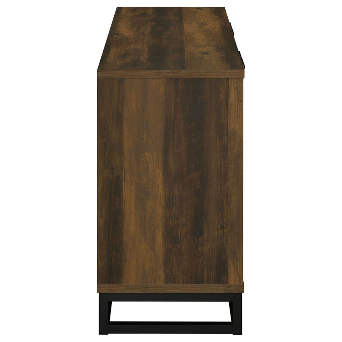 Thurston - 4 Door Accent Cabinet Carved Doors - Dark Brown