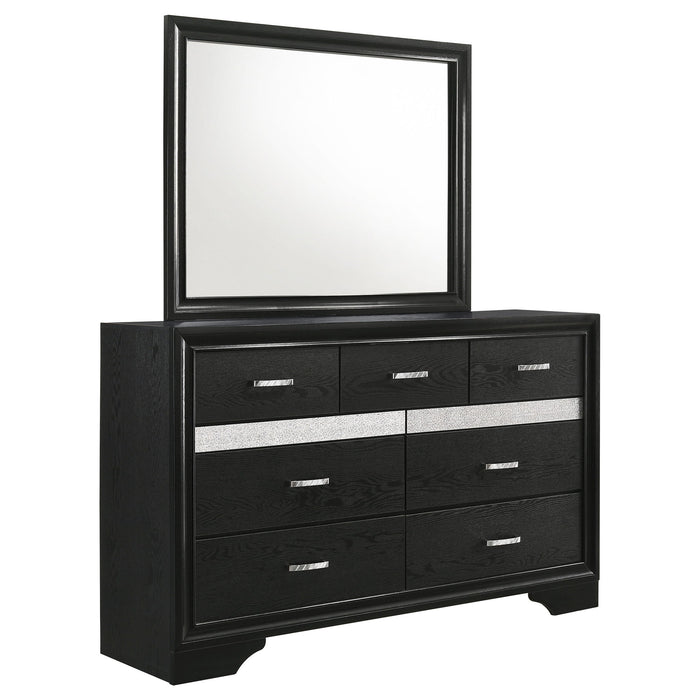 Annie - 7 Drawer Dresser With Mirror - Black