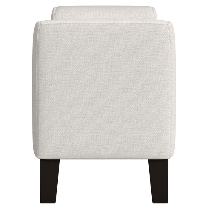 Hollis - Upholstered Accent Bench With Armrests Seating - Vanilla White