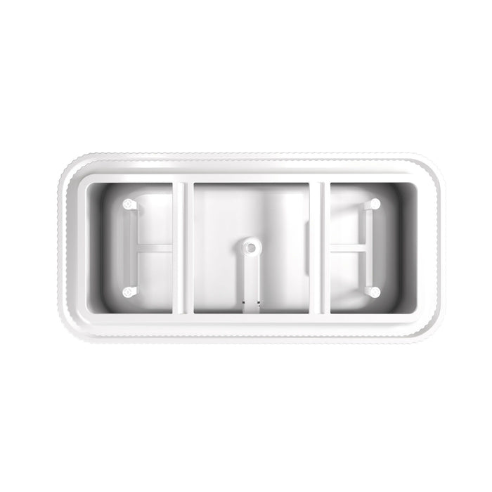 Rectangle Linear Freestanding Soaker Tub With Pop Up Drain, Double Wall Insulated Construction - Gloss White