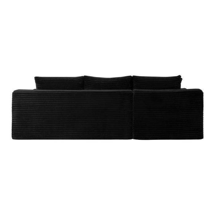Cloud Modular Sectional Sofa Couch With L-Shape Chaise, Upholstered Couches For Living Room - Black