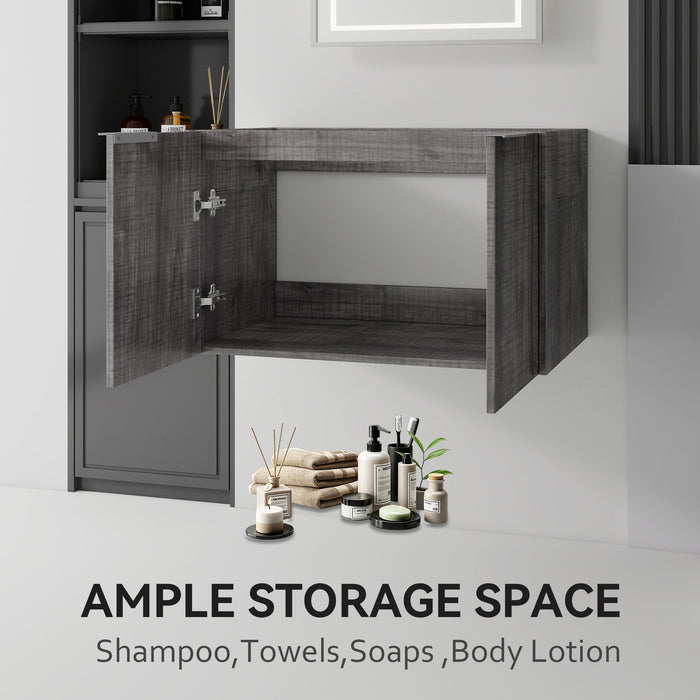 Floating Bathroom Vanity Cabinet With Soft Close Double Doors, Spacious Interior Storage, Wall Mounted, Cabinet Only