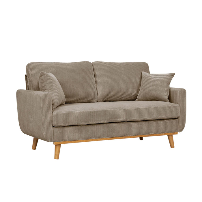 Upholstered Loveseat With Arms And Pillows