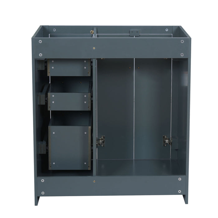 Retro Style Bathroom Vanity With 3 Drawers & Soft-Closing Doors