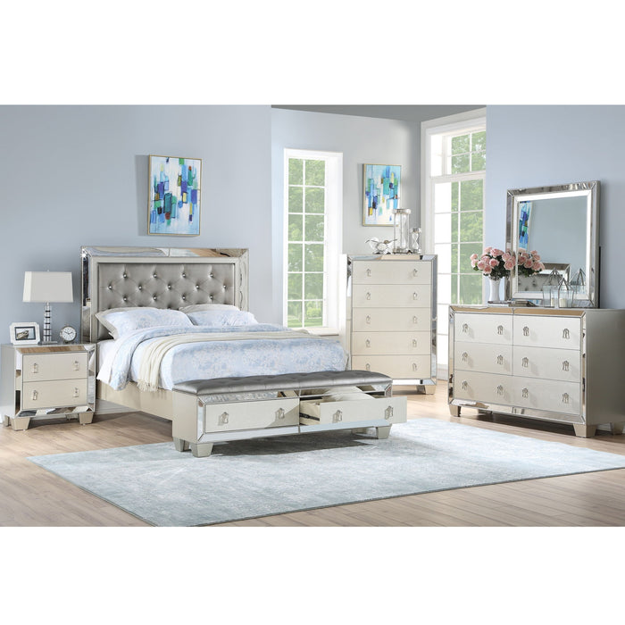 5 Drawer Chest Bedroom Furniture - Silver