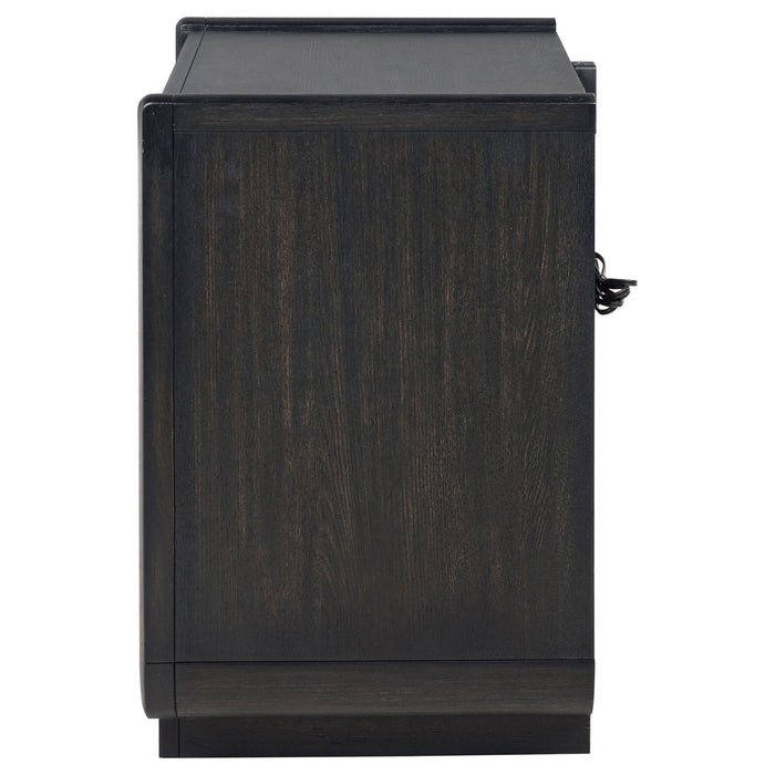 Bangor - 2 Drawer LED Nightstand With USB - Black