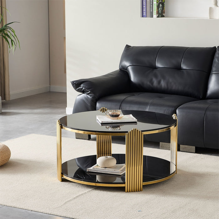 Round Table With Double Layer Storage