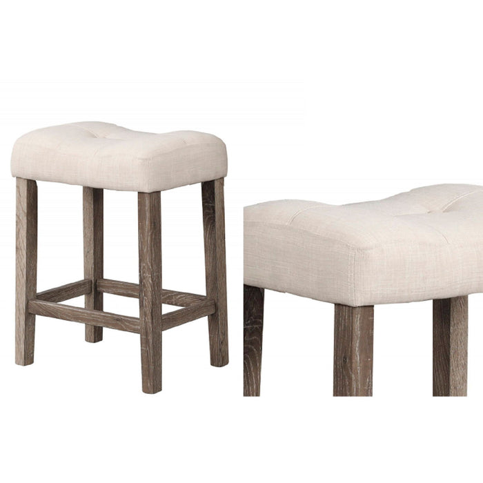 Transitional Counter Dining Set With 4 Tufted Stools