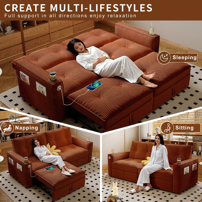 2 In 1 Convertible Sofa Bed For Living Rooms