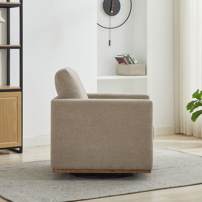Square Upholstered Swivel Accent Chair