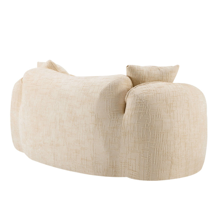 Curved 2 Person Compress Sofa With Armrests, Includes Pillows