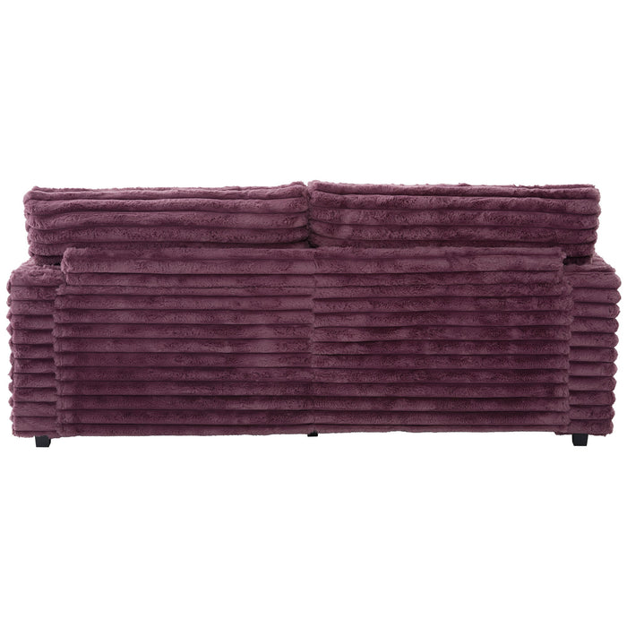 Oversized Double Chaise Lounge Sofa With USB Ports And Cup Holders