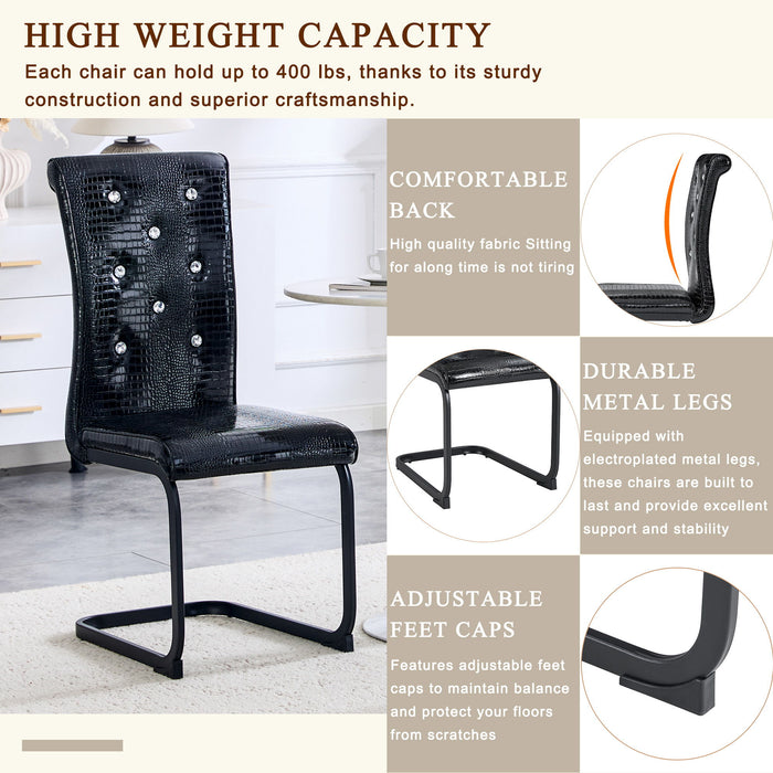 Alligator Skin Upholstered Dining Chairs