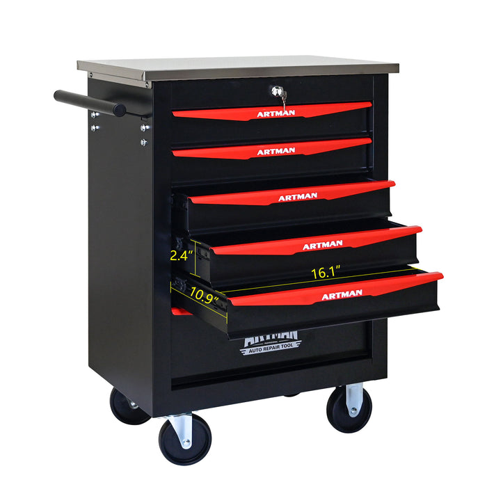 Drawer Multifunctional Tool Cart With Wheels For Garage